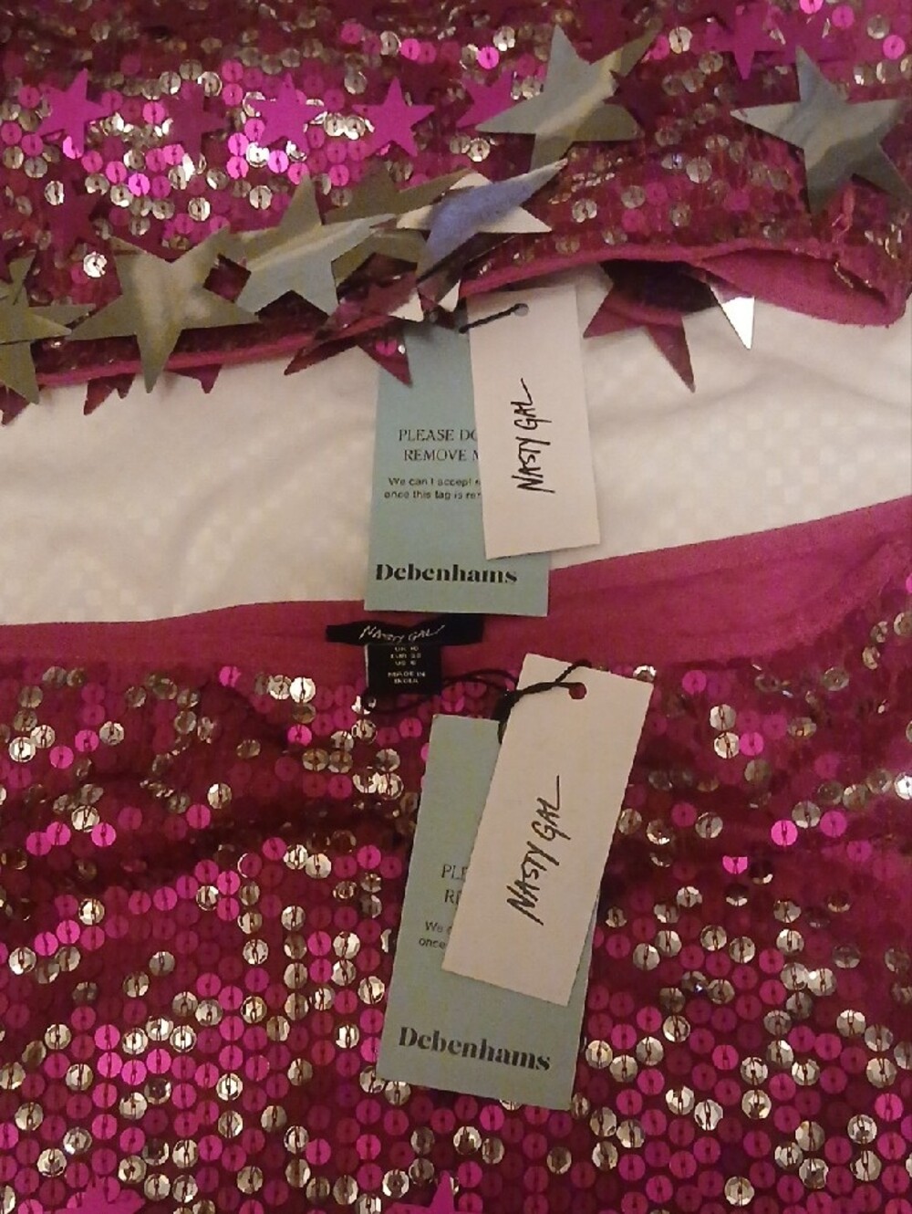 Nasty Gal Limited Embellished Star Trim Mini Skirt & Bralet Combo in Pink - Picture 3 of 4